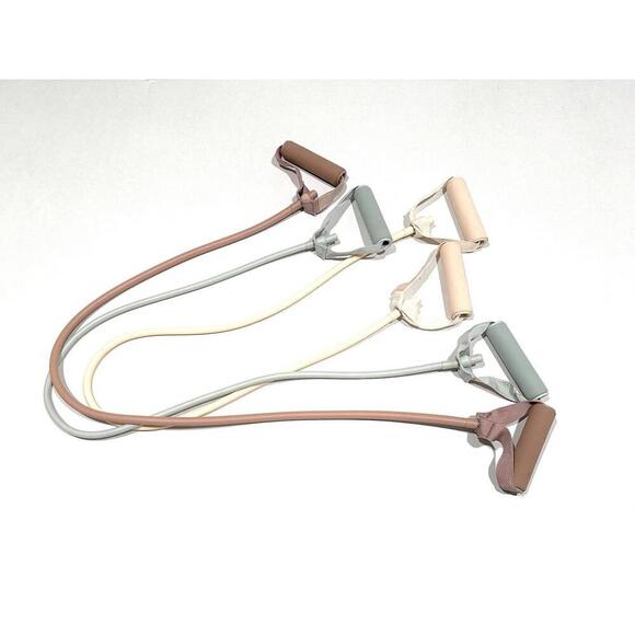 Blogilates Other - Blogilates Resistance Bands with Handles Stretch Pink Peach Blue Set of 3